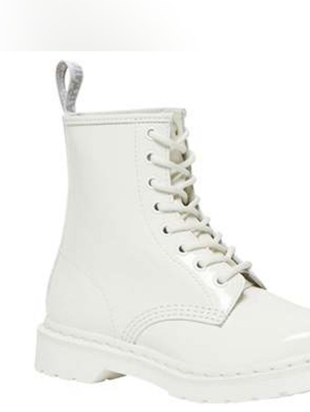 DR. MARTENS White 1460 Mono Smooth Leather Streetwear Lace Up Boots Size 5 NWOT